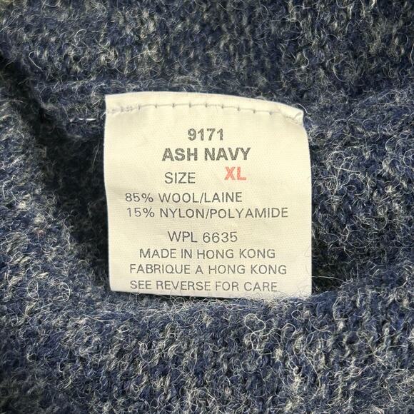 Woolrich Rugged Crewneck Sweater Wool Ash Navy Blue - Picture 10 of 11